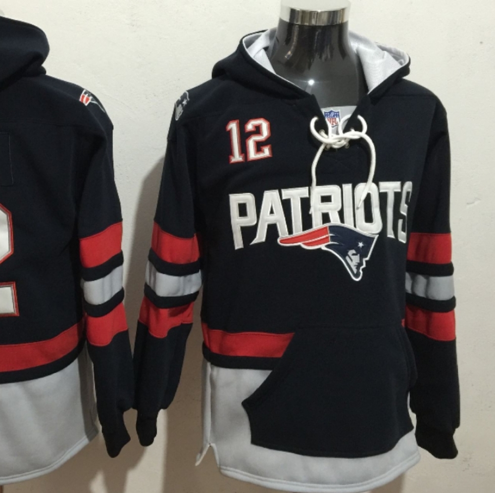 New England Patriots hoodie jersey #12 Brady
